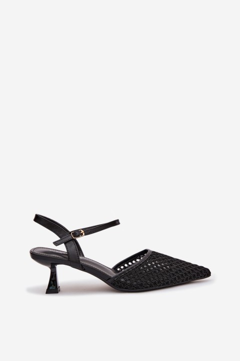 Women's High Heel Sandals With Mesh Black Brilora