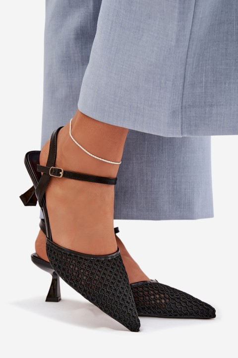 Women's High Heel Sandals With Mesh Black Brilora