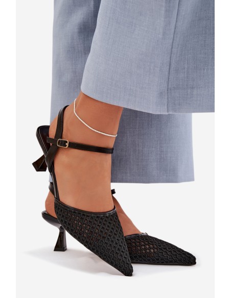 Women's High Heel Sandals With Mesh Black Brilora