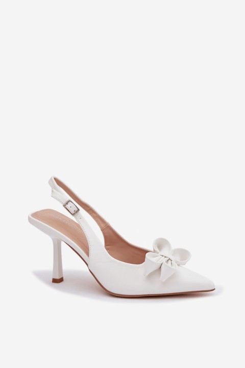 Women's High Heel Sandals With Bow White Jonera