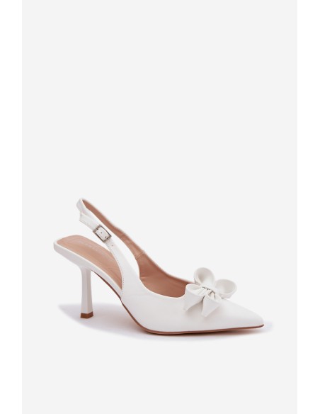Women's High Heel Sandals With Bow White Jonera
