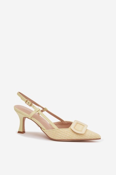 Women's High Heel Sandals With Decorative Element Yellow Eslina 2