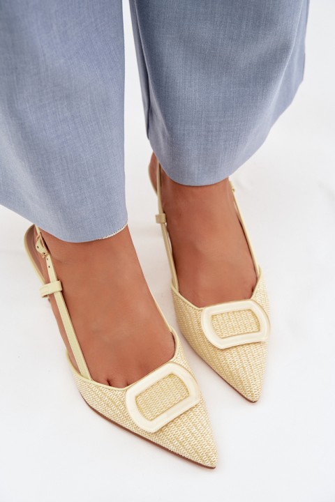 Women's High Heel Sandals With Decorative Element Yellow Eslina