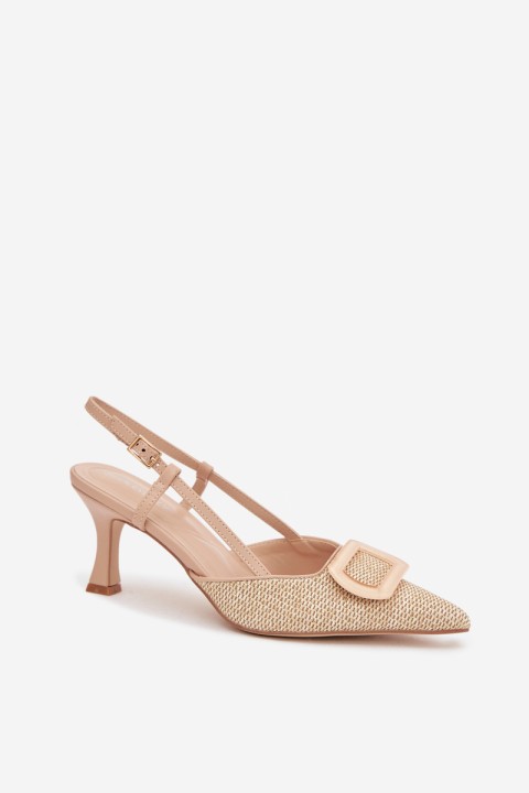 Women's High Heel Sandals With Decorative Element Nude Eslina