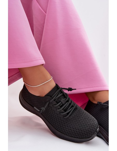 Women's Material Sports Shoes Black Carmivelle