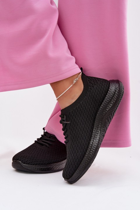 Women's Material Sports Shoes Black Carmivelle