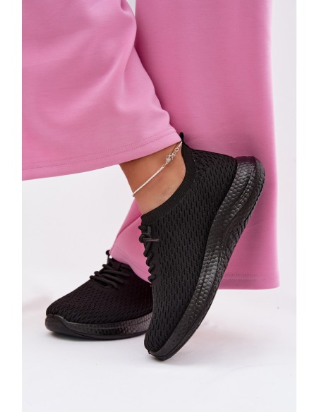 Women's Material Sports Shoes Black Carmivelle