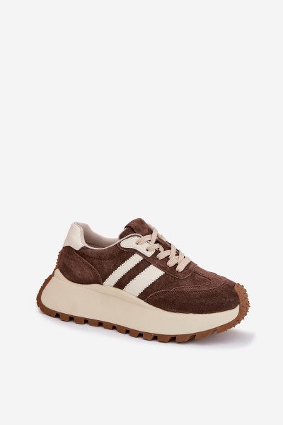 Suede Sneakers on a Massy Platform D&A GR61-5986 Chocolate 2