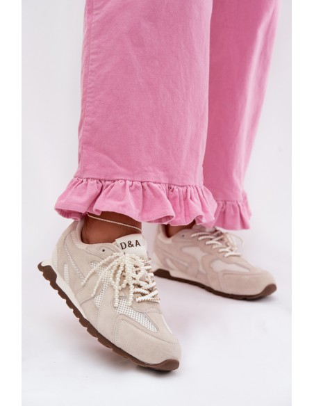 Women's Leather Suede Sneakers MK61-0705 Gray