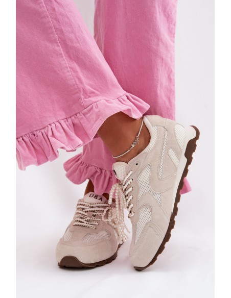 Women's Leather Suede Sneakers MK61-0705 Gray