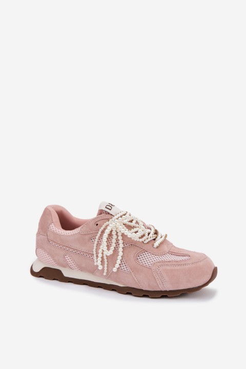 Leather Suede Women's Sneakers MK61-0705 Pink