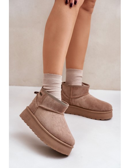 Low snow boots on platform Big Star OO274A100 beige