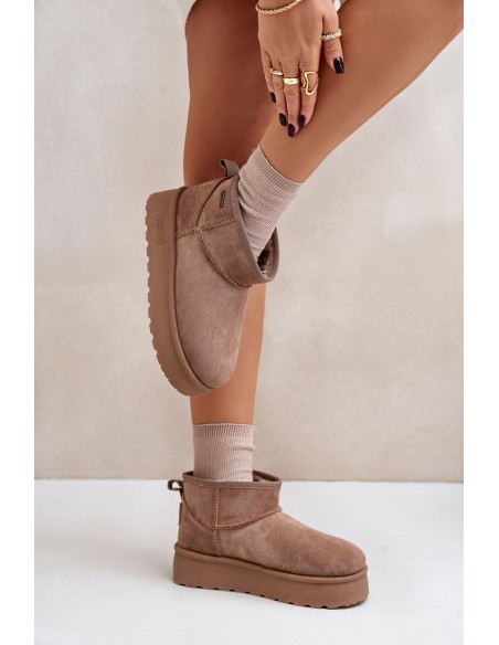 Low snow boots on platform Big Star OO274A100 beige