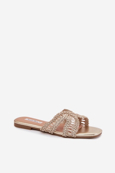 Women's Flat Gold Slippers Fariella