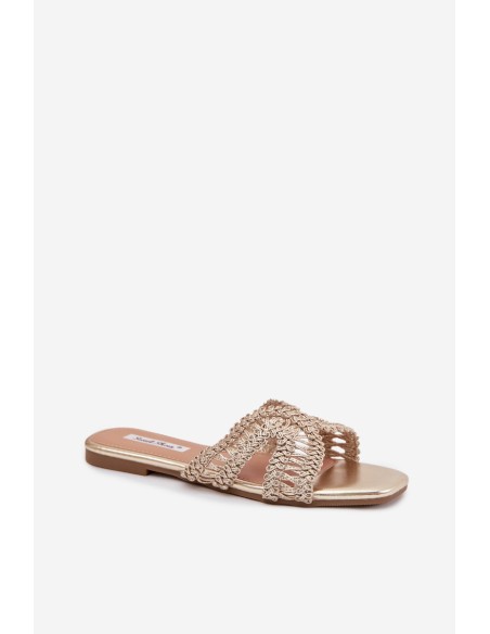 Women's Flat Gold Slippers Fariella