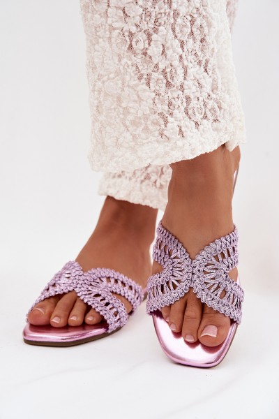 Women's Flat Purple Slippers Fariella