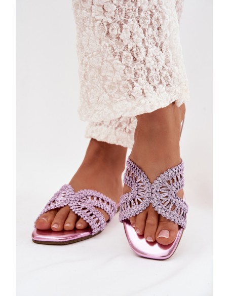 Women's Flat Purple Slippers Fariella