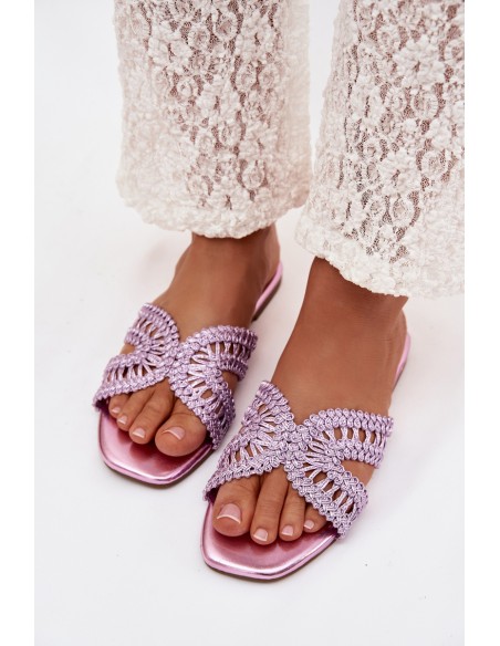 Women's Flat Purple Slippers Fariella