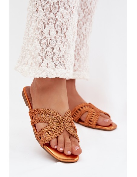 Women's Flat Orange Slippers Fariella