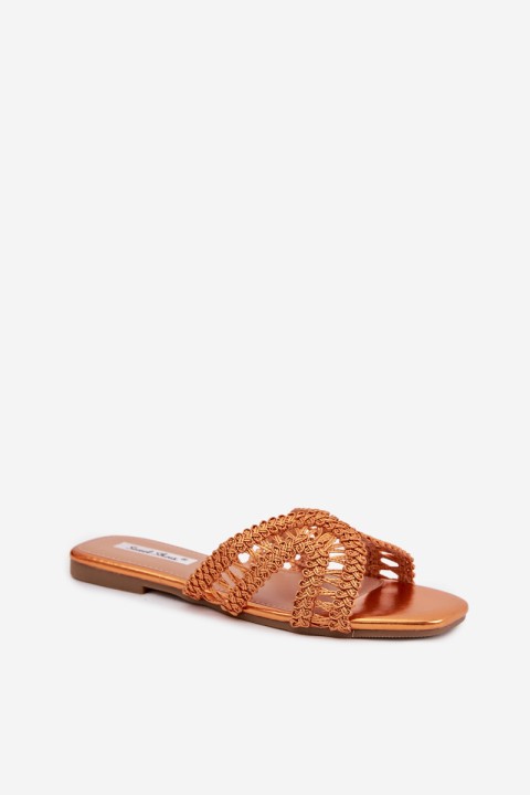 Women's Flat Orange Slippers Fariella