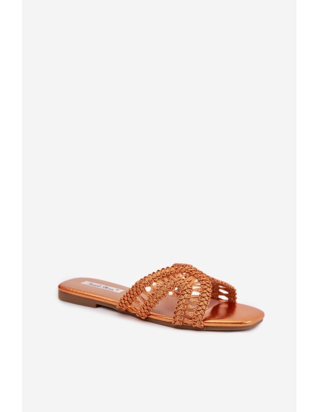 Women's Flat Orange Slippers Fariella