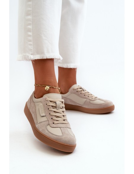 Leather Suede Women's Sneakers Vinceza 7933 Gray