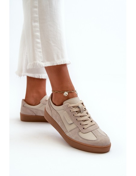 Leather Suede Women's Sneakers Vinceza 7933 Gray