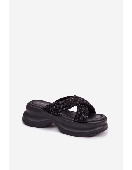 Material Women's Platform Sandals With Straps Black Liorine