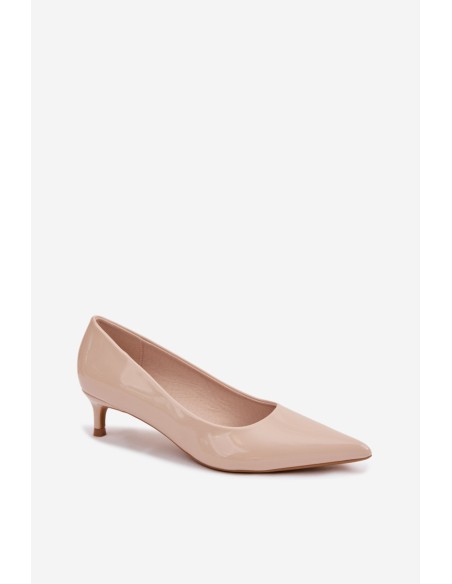Patent Leather Low Heel Beige Shoes Girela