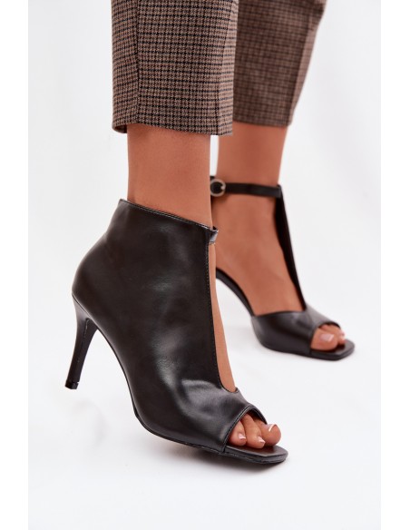 Women's High Heel Black Sandals Helira