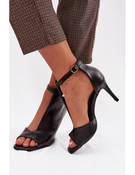 Women's High Heel Black Sandals Helira