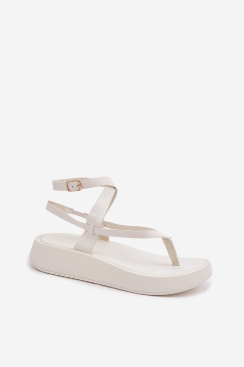 Women's Platform Flip Flops White Gelira