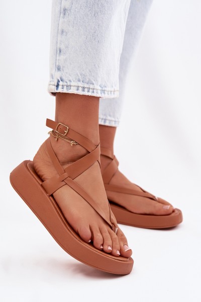 Women's Flip Flops Platform Camel Gelira