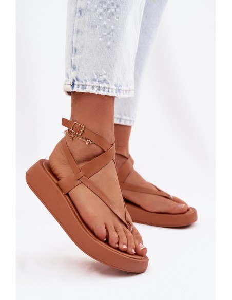 Women's Flip Flops Platform Camel Gelira