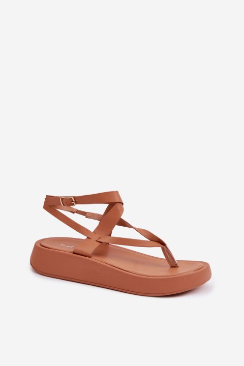 Women's Flip Flops Platform Camel Gelira