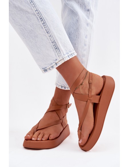 Women's Flip Flops Platform Camel Gelira