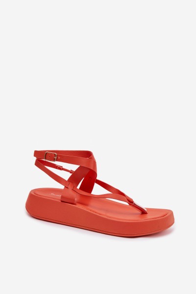 Women's Orange Platform Flip Flops Gelira 2