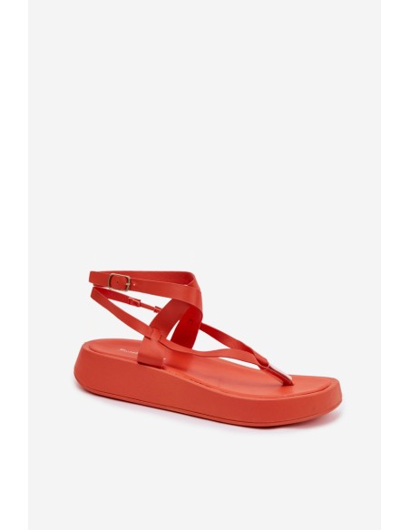 Women's Orange Platform Flip Flops Gelira