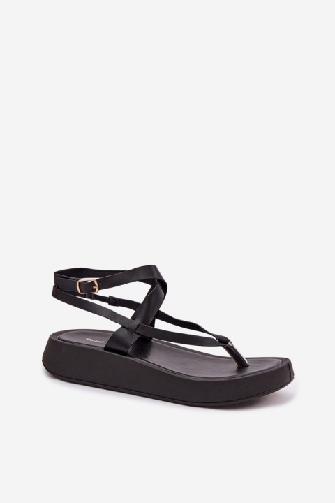 Women's Platform Flip Flops Black Gelira