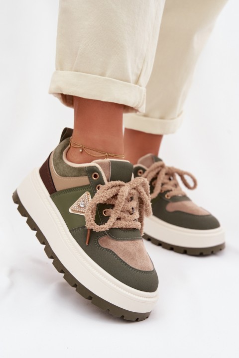 Women's Insulated Platform Sneakers Green Florinda
