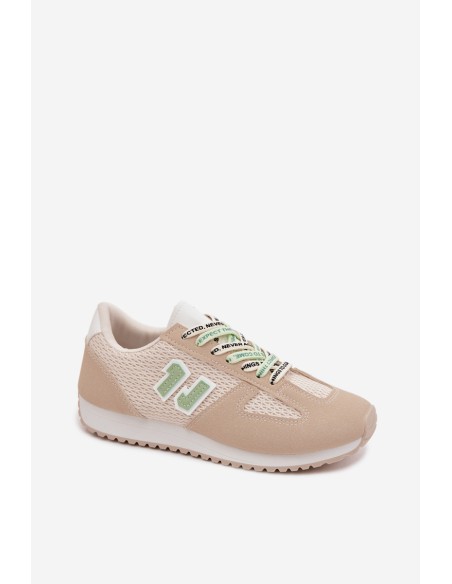 Women's Beige Sneakers with Decorative Lacing Henira