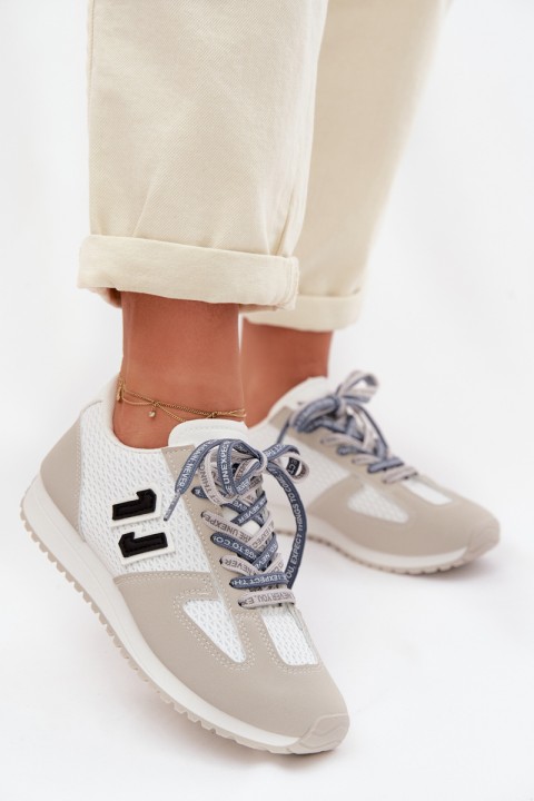 Women's Sneakers With Decorative Lacing Gray Henira