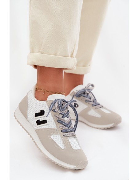 Women's Sneakers With Decorative Lacing Gray Henira