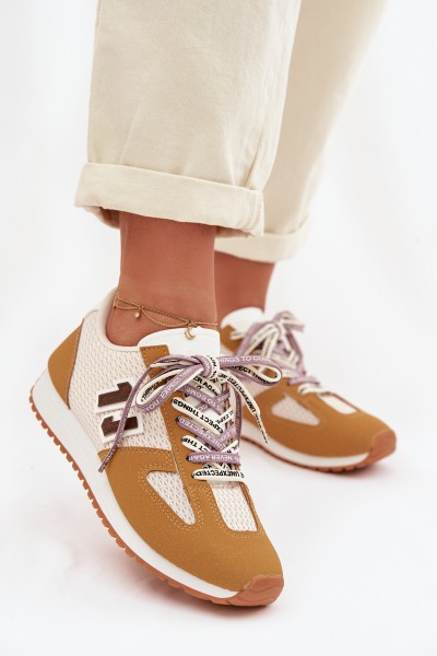 Women's Sneakers with Decorative Lacing Yellow Henira