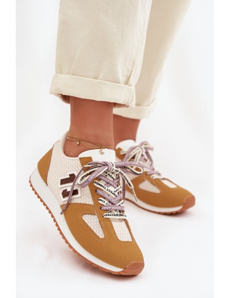 Women's Sneakers with Decorative Lacing Yellow Henira