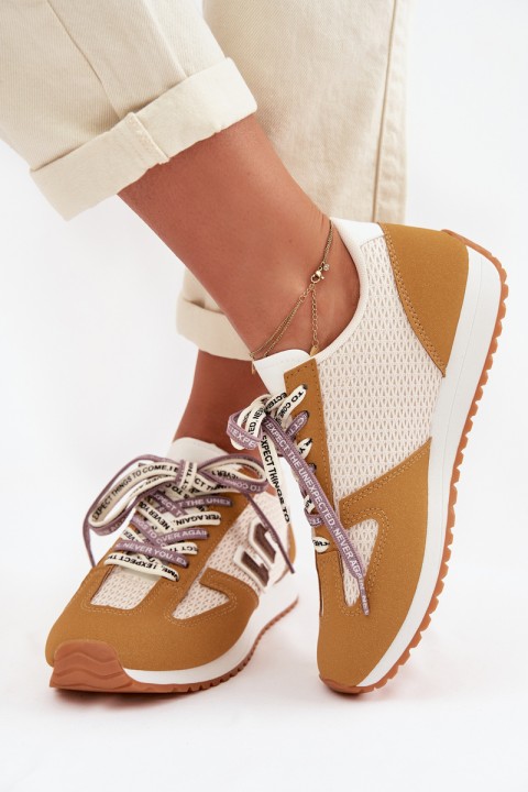 Women's Sneakers with Decorative Lacing Yellow Henira