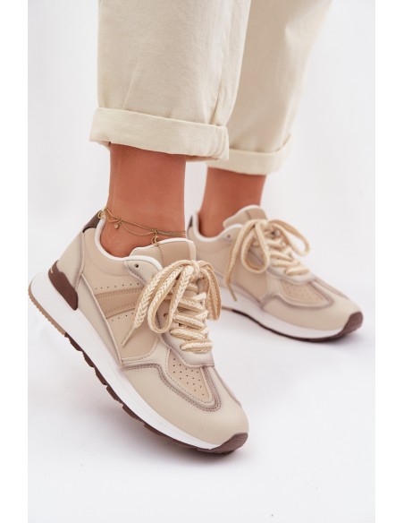 Women's Sneakers Made of Eco Leather Beige Kelira