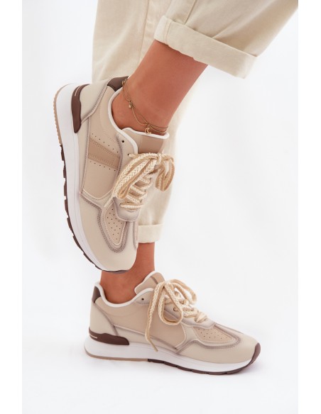 Women's Sneakers Made of Eco Leather Beige Kelira