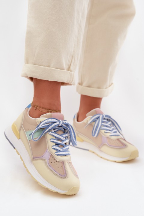 Women's Sneakers Made of Eco Leather Yellow Kelira