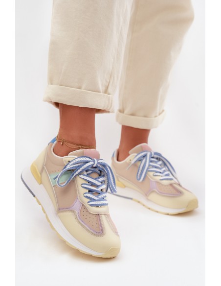 Women's Sneakers Made of Eco Leather Yellow Kelira